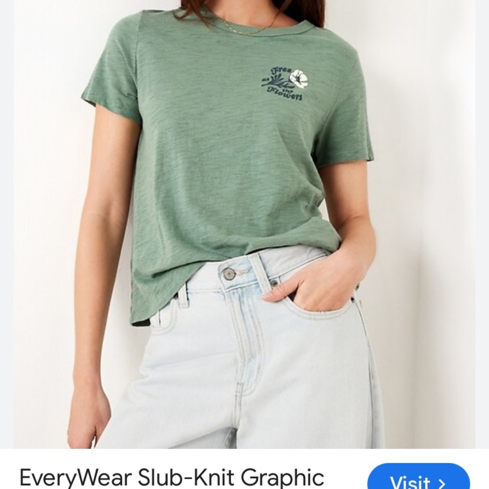 Old Navy Green Graphic Short Sleeve Tee